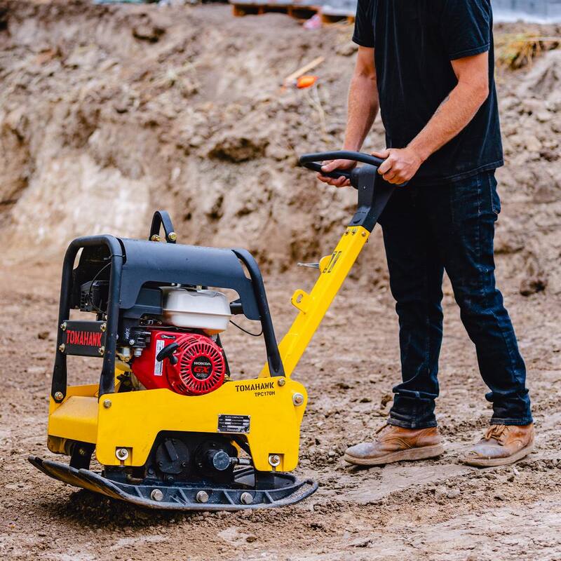Tomahawk Power 6.5 HP Honda Reverse Hydraulic Plate Compactor for Asphalt, Aggregate, Cohesive Soil Compaction - TPC170H