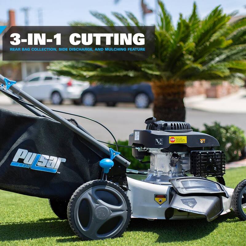 Pulsar 21 in. 200 cc Gas Recoil Start, Walk Behind Push Mower, Self-Propelled 3-in-1 with 7 Position Height Adjustment - PTG1221SA2