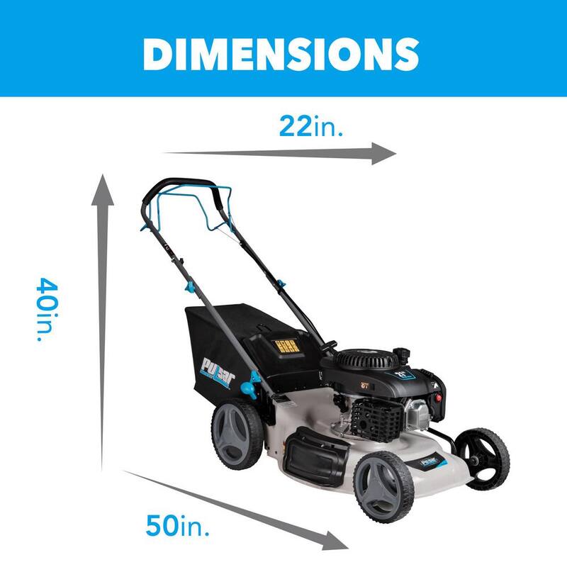 Pulsar 21 in. 200 cc Gas Recoil Start, Walk Behind Push Mower, Self-Propelled 3-in-1 with 7 Position Height Adjustment - PTG1221SA2