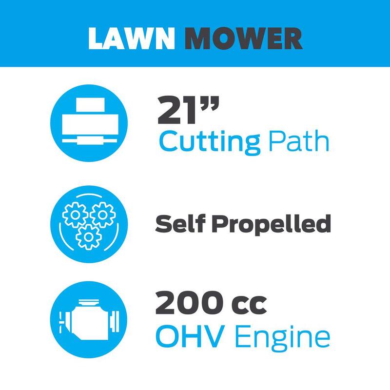 Pulsar 21 in. 200 cc Gas Recoil Start, Walk Behind Push Mower, Self-Propelled 3-in-1 with 7 Position Height Adjustment - PTG1221SA2