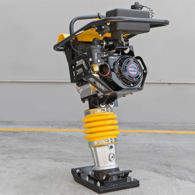 STARK USA 6.5 HP Jumping Jack Tamping Rammer Vibratory Asphalt/Soil Plate Compactor Wheel - 61009-H2