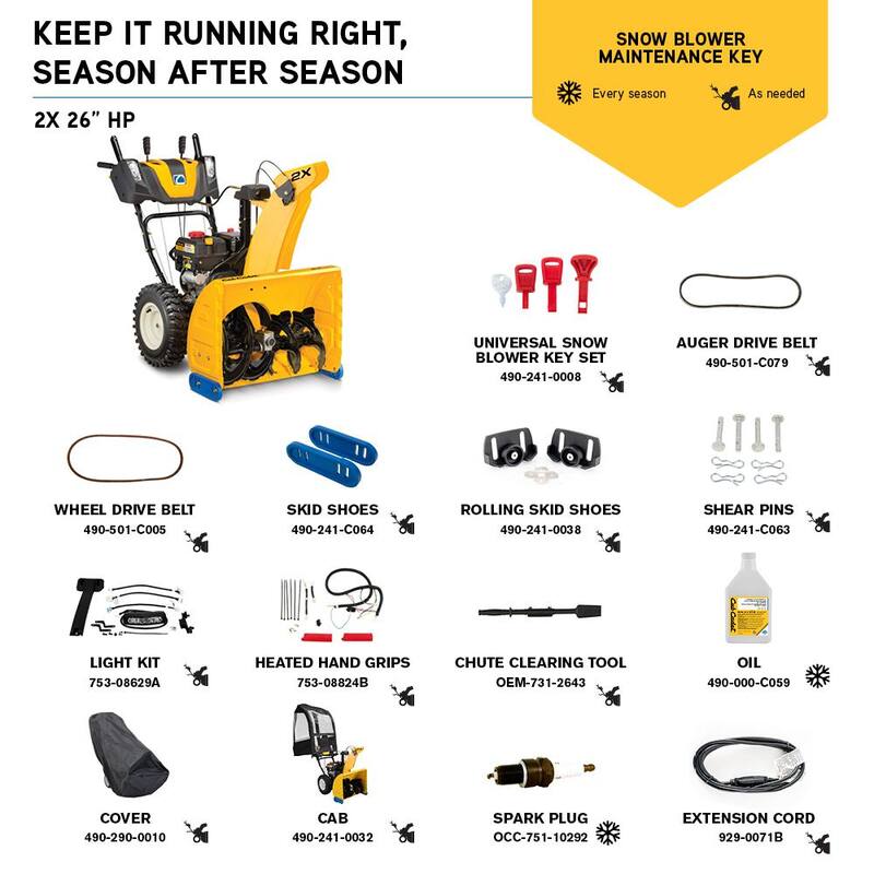 Cub Cadet 2 x 26 in. 243 cc 2-Stage Gas Snow Blower with Electric Start, Power Steering and Steel Chute - 2X 26 HP