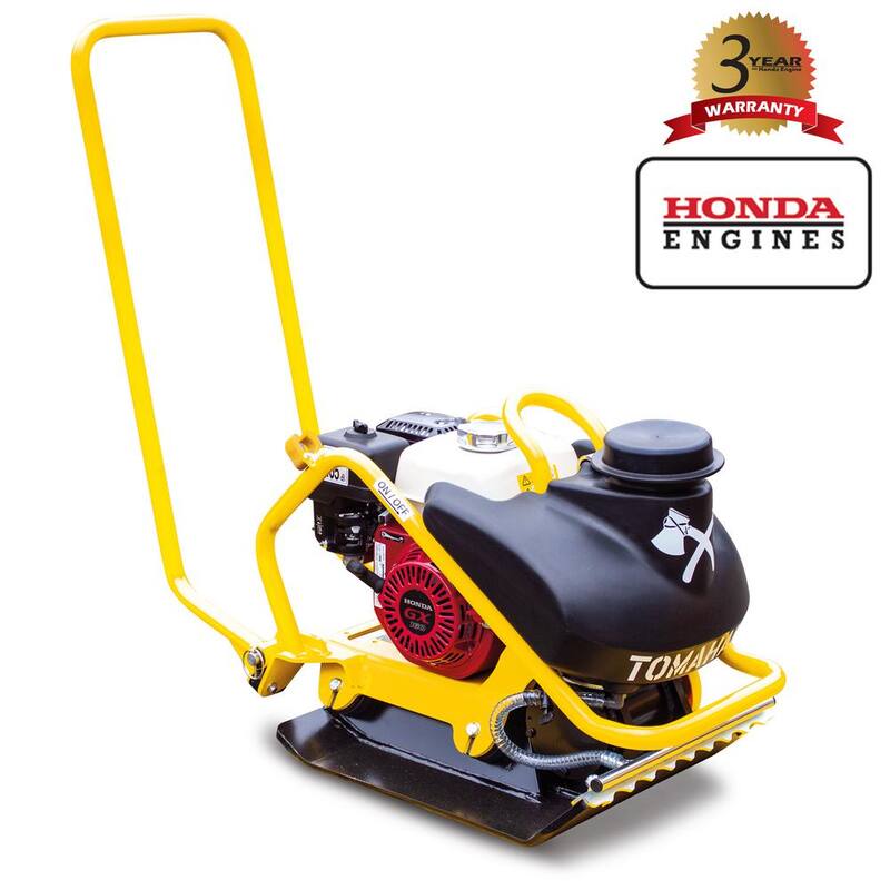Tomahawk Power 5.5 HP Honda Vibratory Plate Compactor for Asphalt, Aggregate, Cohesive Soil Compaction with 3.5 Gal. Water Tank - TPC90H