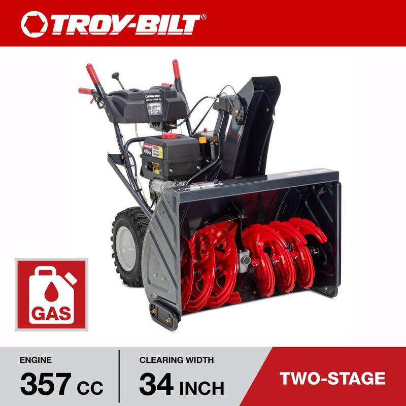 Troy-Bilt Arctic Storm 34 in. 357cc 2-Stage Electric Start Gas Snow Blower with Power Steering and Electric 4-Way Chute Control - Arctic Storm 34