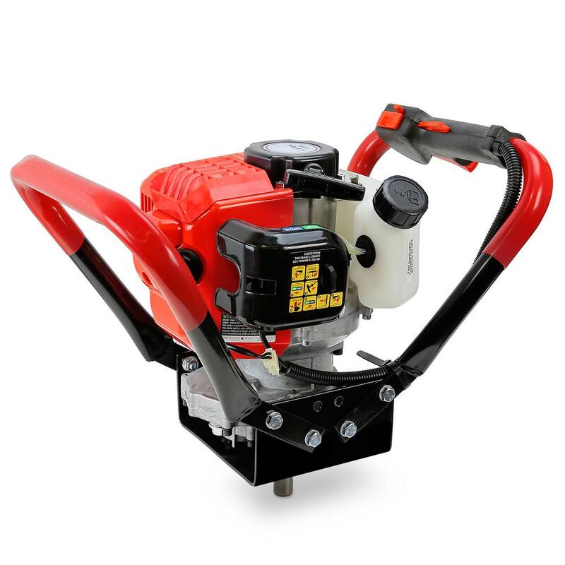 XtremepowerUS 55 cc 1-Man Post Hole Digger with 4 in. Earth Auger Bit - KIT045-H1
