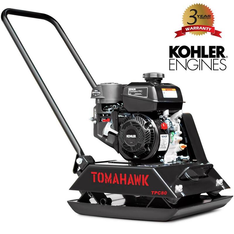 Tomahawk Power Vibratory Plate Compactor for Soil Compaction with Kohler Engine and 3 Year Warranty - TPC80