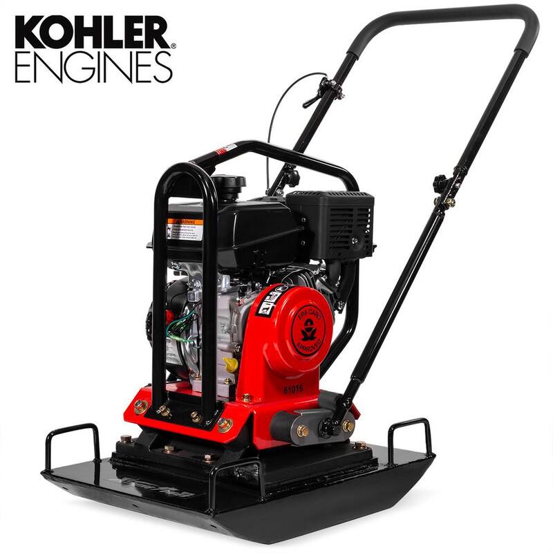 XtremepowerUS 6 HP 208 cc Kohler Gas Engine Reversible Walk-Behind Vibratory Plate Compactor, 4500 lbs. Compaction Force - 61016-H1