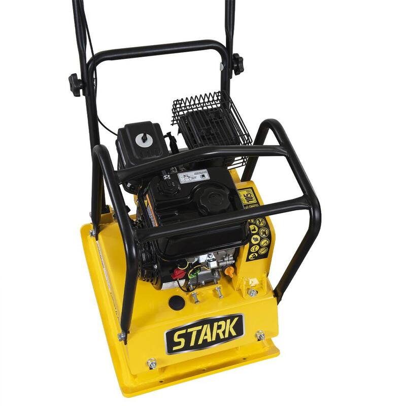 Stark 6.5 HP 196 cc 4 -Stroke Walk-Behind Soil Vibratory Plate Compactor Rammer w/Foldable Wheel and EPA Compliant - KIT61021