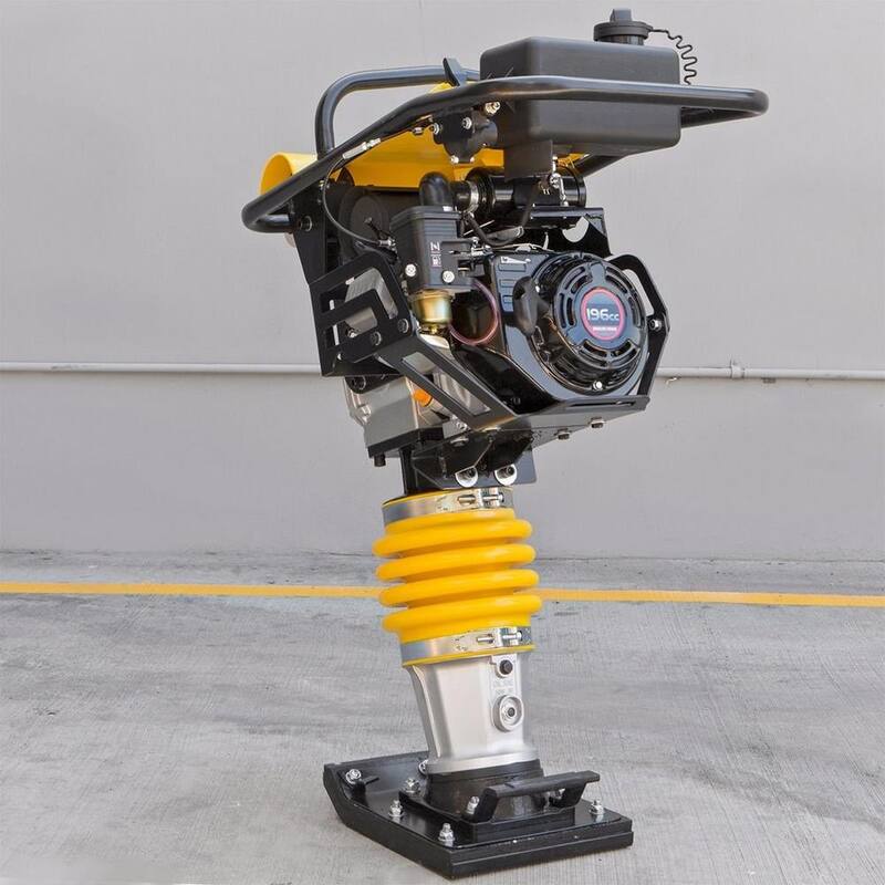 Stark 6.5 HP 4-Stroke Gas Impact Jumping Jack Tamping Rammer Vibratory Asphalt/Soil Plate Compactor with Wheel Kit - 61009-H