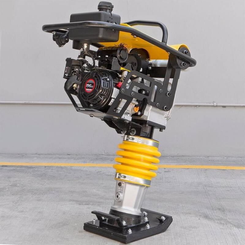 Stark 6.5 HP 4-Stroke Gas Impact Jumping Jack Tamping Rammer Vibratory Asphalt/Soil Plate Compactor with Wheel Kit - 61009-H