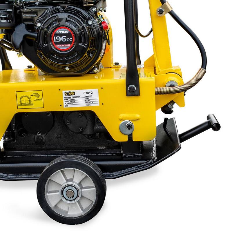Stark 6.5 HP Reversible Walk-Behind Gas Plate Compactor Vibratory Asphalt/Soil Tamper Rammer, 4950 lbs. Compaction Force - 61012-H