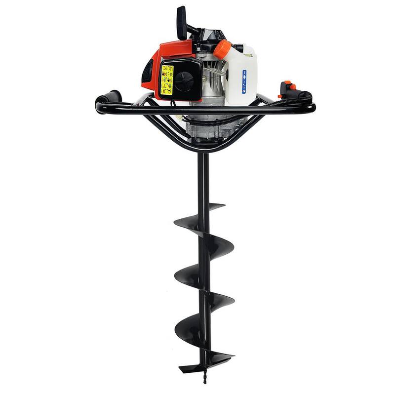 XtremepowerUS 3 HP 63CC EPA Gas-Powered Post Hole Digger with 8 in. Drill Auger Bit - KIT396