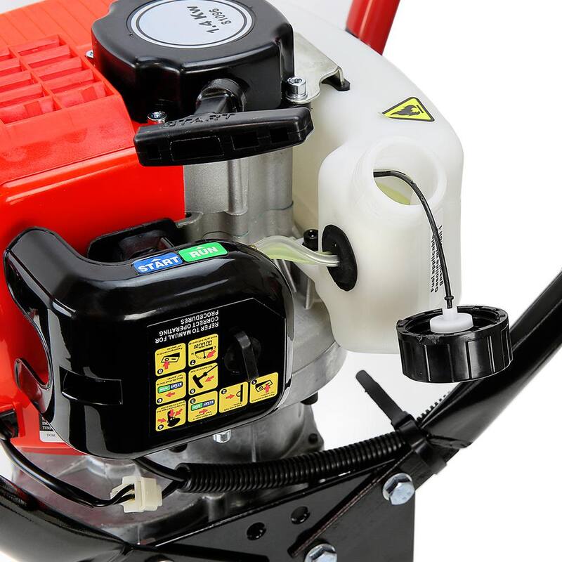 XtremepowerUS 55 cc 1-Man Post Hole Digger with 4 in. Earth Auger Bit - KIT045-H