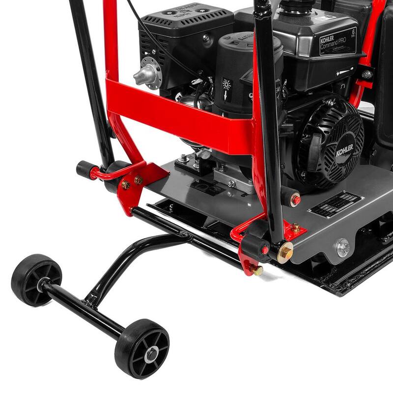 XtremepowerUS 6 HP 208 cc Kohler Gas Engine Vibratory Plate Compactor with 3.15 Gal. Water Tank, 3000 lbs. Compaction Force - 61015-H