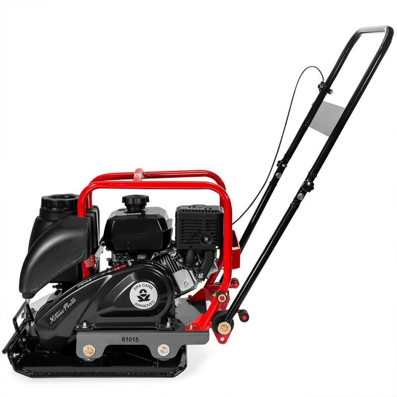 XtremepowerUS 6 HP 208 cc Kohler Gas Engine Vibratory Plate Compactor with 3.15 Gal. Water Tank, 3000 lbs. Compaction Force - 61015-H