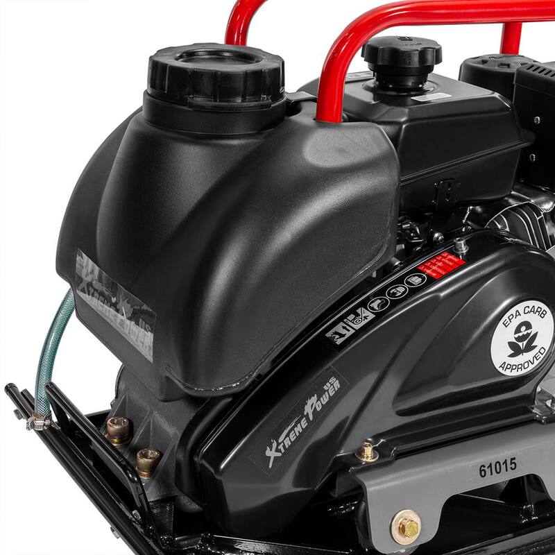 XtremepowerUS 6 HP 208 cc Kohler Gas Engine Vibratory Plate Compactor with 3.15 Gal. Water Tank, 3000 lbs. Compaction Force - 61015-H