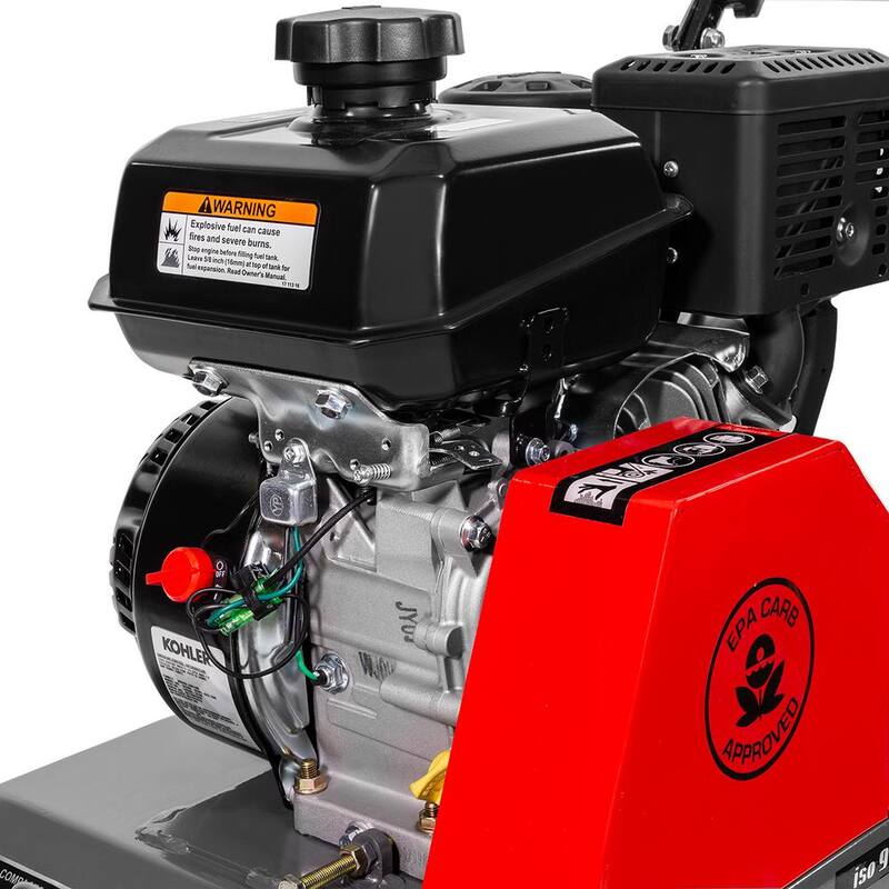 XtremepowerUS 6 HP 208 cc Kohler Gas Engine Walk-Behind Vibratory Tamper Plate Compactor, 3400 lbs. Compaction Force - 61019-H1