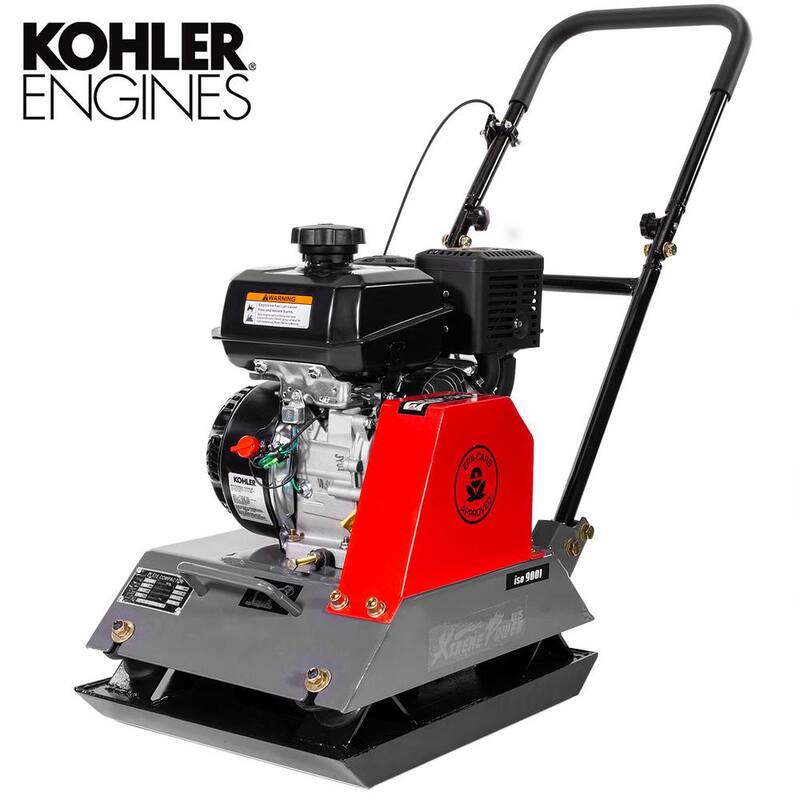 XtremepowerUS 6 HP 208 cc Kohler Gas Engine Walk-Behind Vibratory Tamper Plate Compactor, 3400 lbs. Compaction Force - 61019-H