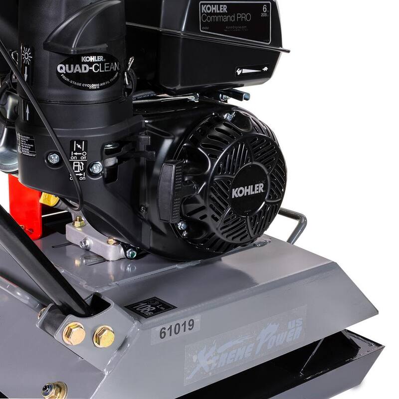 XtremepowerUS 6 HP 208 cc Kohler Gas Engine Walk-Behind Vibratory Tamper Plate Compactor, 3400 lbs. Compaction Force - 61019-H