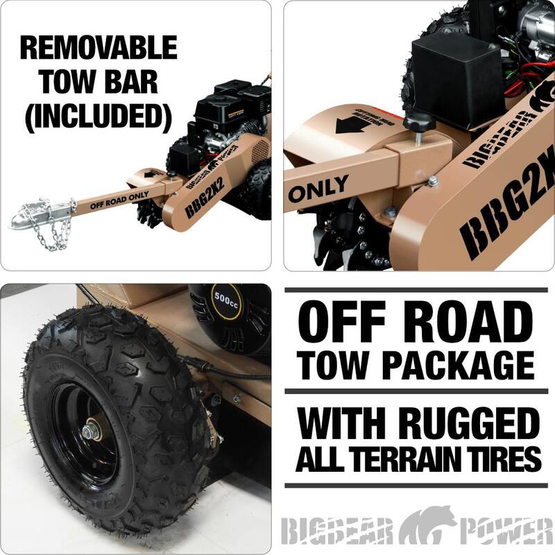 BIGBEAR POWER 12 in. Twin Cutter Tyrannic 15-HP Rato Gas Powered Bear Claw Stump Grinder - BBG2X2