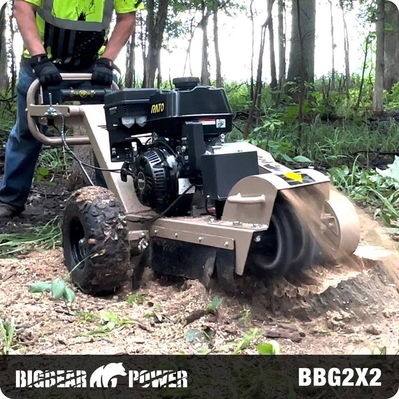 BIGBEAR POWER 12 in. Twin Cutter Tyrannic 15-HP Rato Gas Powered Bear Claw Stump Grinder - BBG2X2