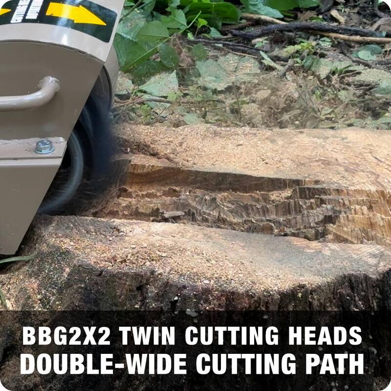 BIGBEAR POWER 12 in. Twin Cutter Tyrannic 15-HP Rato Gas Powered Bear Claw Stump Grinder - BBG2X2