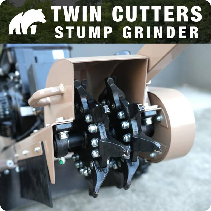 BIGBEAR POWER 12 in. Twin Cutter Tyrannic 15-HP Rato Gas Powered Bear Claw Stump Grinder - BBG2X2