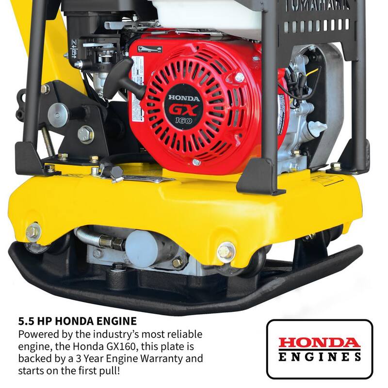 Tomahawk Power 5.5HP Honda Reverse Vibratory Plate Compactor Tamper Gravel Soil Compaction - TPC100H