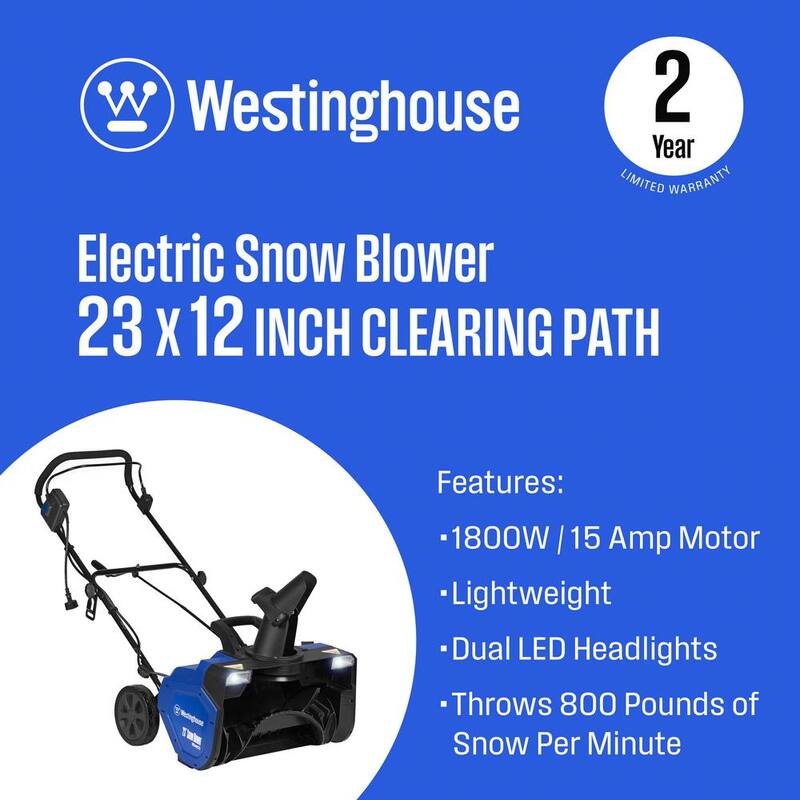 Westinghouse 23 in. 120-Volt Single-Stage Corded Electric Snow Blower - WSnow23c