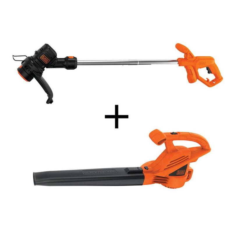 BLACK+DECKER 4 Amp 13 in. Electric String Trimmer and 7 AMP 180 MPH 220 CFM Corded Electric Handheld Leaf Blower - BEST935WLB700
