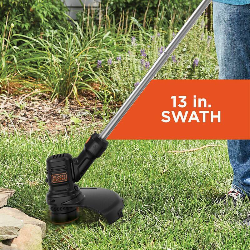 BLACK+DECKER 4 Amp 13 in. Electric String Trimmer and 7 AMP 180 MPH 220 CFM Corded Electric Handheld Leaf Blower - BEST935WLB700