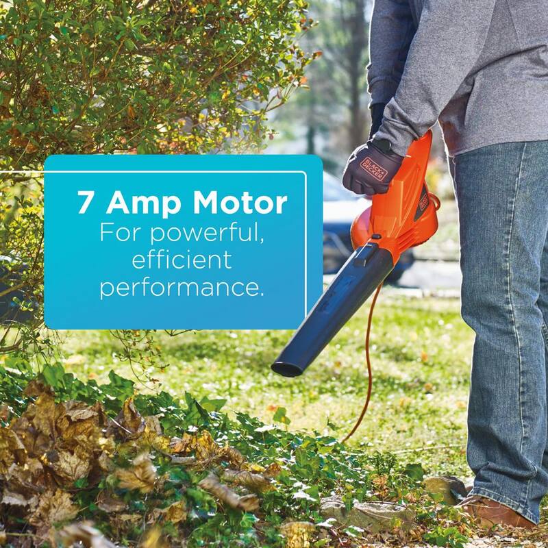 BLACK+DECKER 4 Amp 13 in. Electric String Trimmer and 7 AMP 180 MPH 220 CFM Corded Electric Handheld Leaf Blower - BEST935WLB700