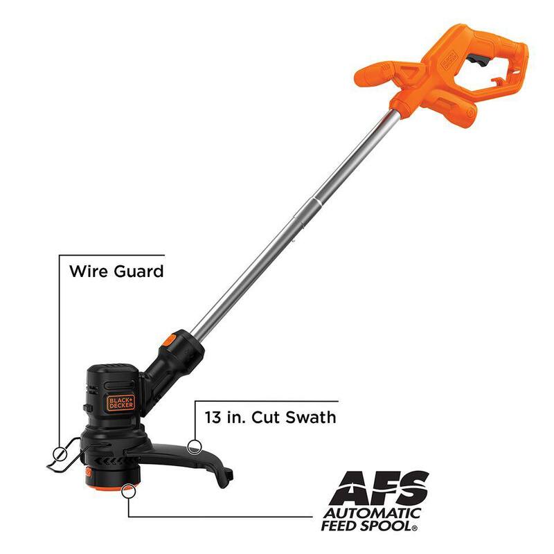 BLACK+DECKER 4 Amp 13 in. Electric String Trimmer and 7 AMP 180 MPH 220 CFM Corded Electric Handheld Leaf Blower - BEST935WLB700