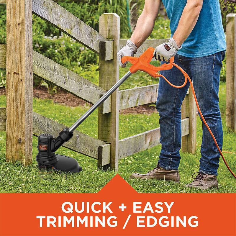 BLACK+DECKER 4 Amp 13 in. Electric String Trimmer and 7 AMP 180 MPH 220 CFM Corded Electric Handheld Leaf Blower - BEST935WLB700