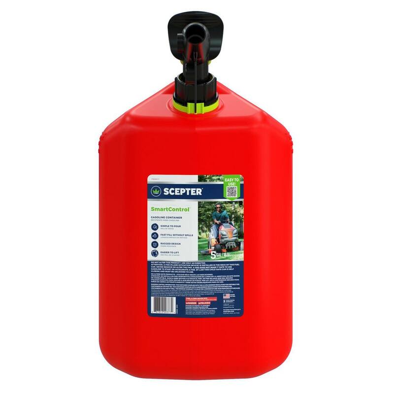 Scepter 5 Gal. Smart Control Gas Can with Rear Handle, Red Fuel Container - FSCG571