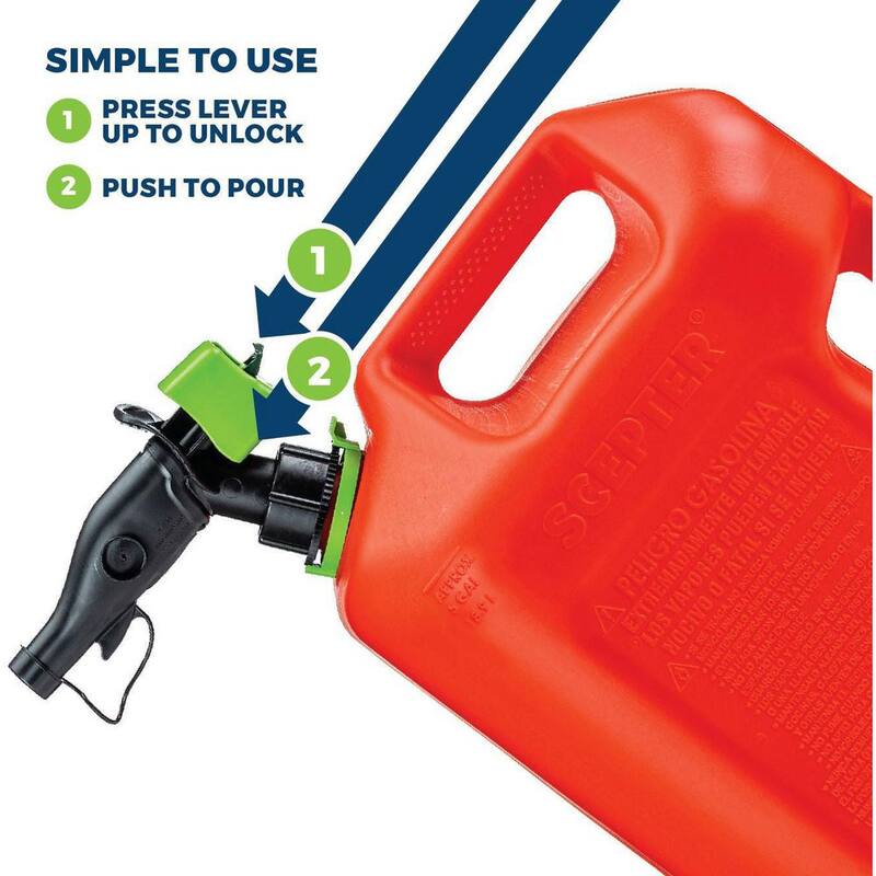 Scepter 5 Gal. Smart Control Gas Can with Rear Handle, Red Fuel Container - FSCG571