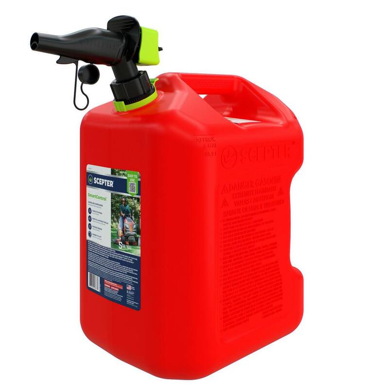 Scepter 5 Gal. Smart Control Gas Can with Rear Handle, Red Fuel Container - FSCG571