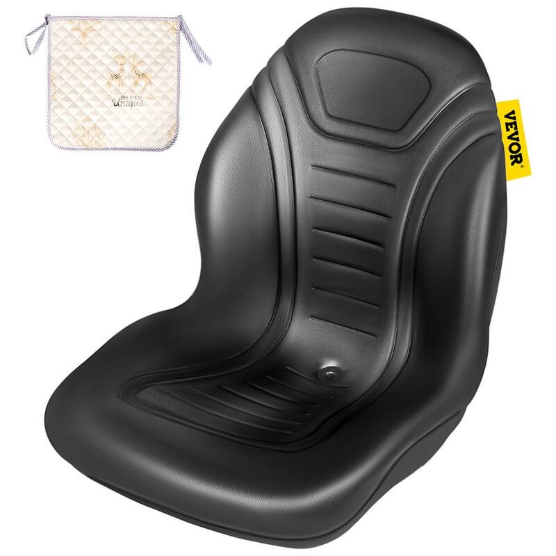 VEVOR 18.8 x 23.1 x 20.6 in. Universal Tractor Seat Replacement with Central Drain Hole Compact High Back Mower Seat, Black - MZYHS2QISSGOKYL39V0