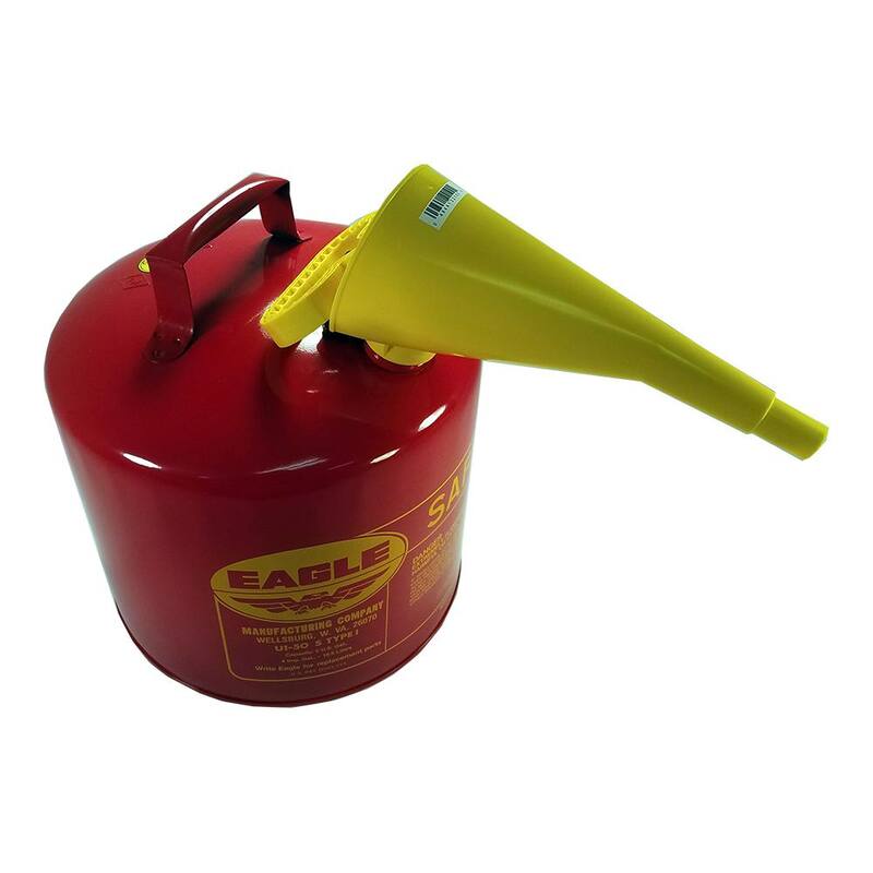 Unbranded 5 Gal. Capacity Red Galvanized Steel Type I Gasoline Safety Can with Funnel - UI50FS