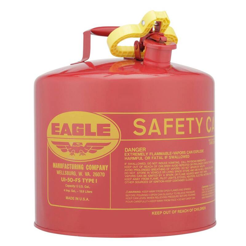 Unbranded 5 Gal. Capacity Red Galvanized Steel Type I Gasoline Safety Can with Funnel - UI50FS