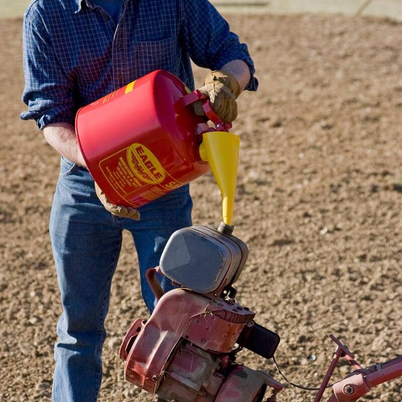 Unbranded 5 Gal. Capacity Red Galvanized Steel Type I Gasoline Safety Can with Funnel - UI50FS