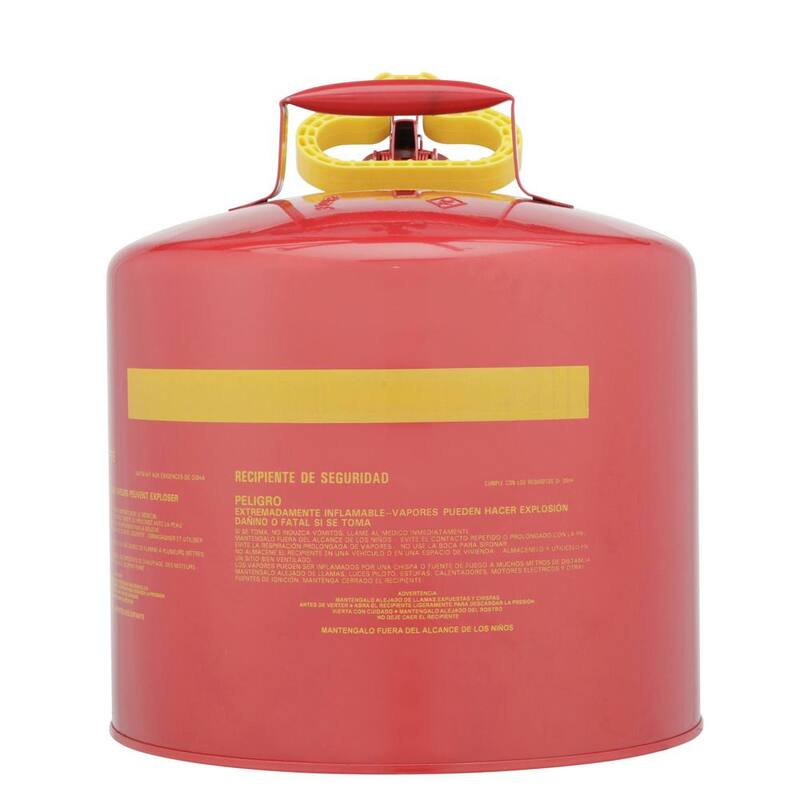 Unbranded 5 Gal. Capacity Red Galvanized Steel Type I Gasoline Safety Can with Funnel - UI50FS