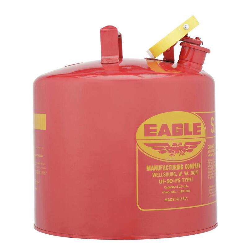 Unbranded 5 Gal. Capacity Red Galvanized Steel Type I Gasoline Safety Can with Funnel - UI50FS