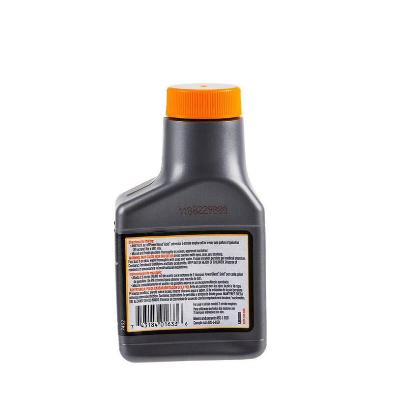 ECHO PowerBlend Gold 2.6 Oz. 2-Stroke 2-Cycle Engine Oil for 50:1 Mixing with 1 Gallon of Gas - 6450000G