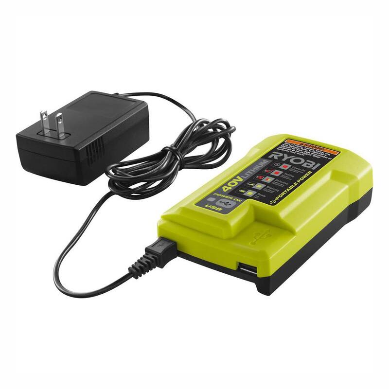RYOBI 40V Lithium-Ion Charger with USB Port - OP403A