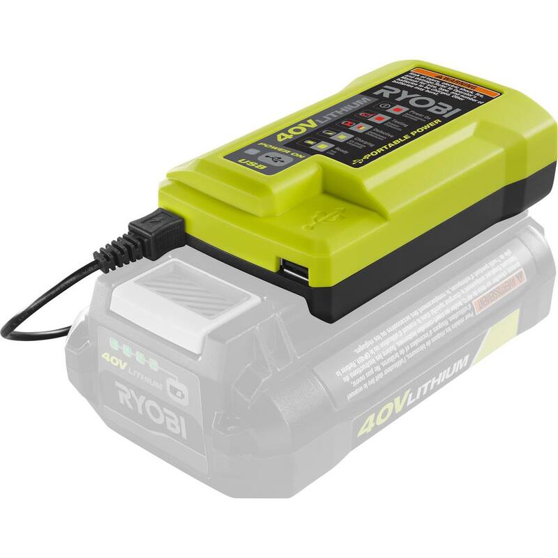 RYOBI 40V Lithium-Ion Charger with USB Port - OP403A