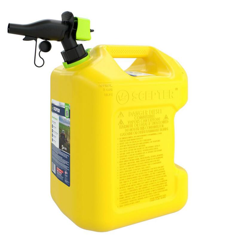 Scepter 5 gal. Smart Control Diesel Can with Rear Handle, Yellow Fuel Container - FSCD571