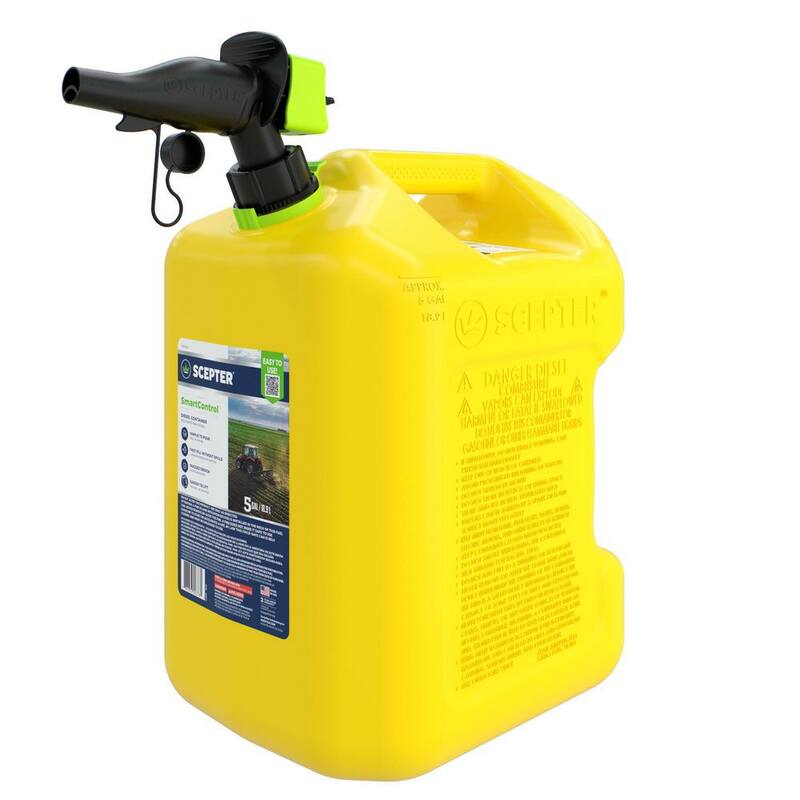 Scepter 5 gal. Smart Control Diesel Can with Rear Handle, Yellow Fuel Container - FSCD571
