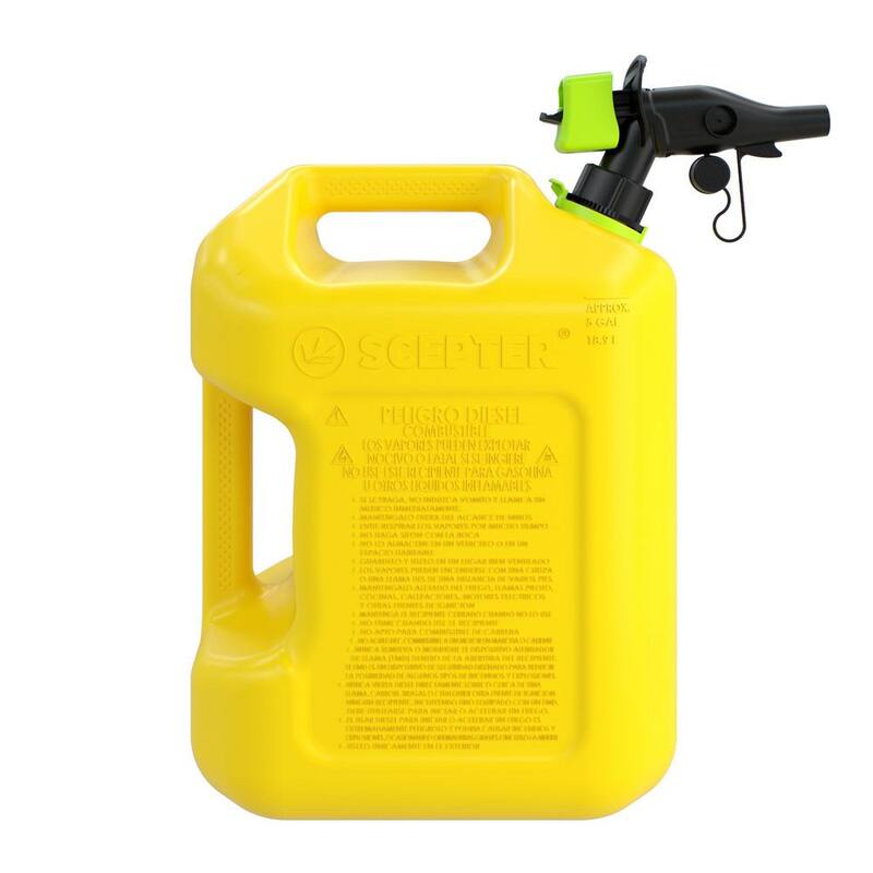 Scepter 5 gal. Smart Control Diesel Can with Rear Handle, Yellow Fuel Container - FSCD571