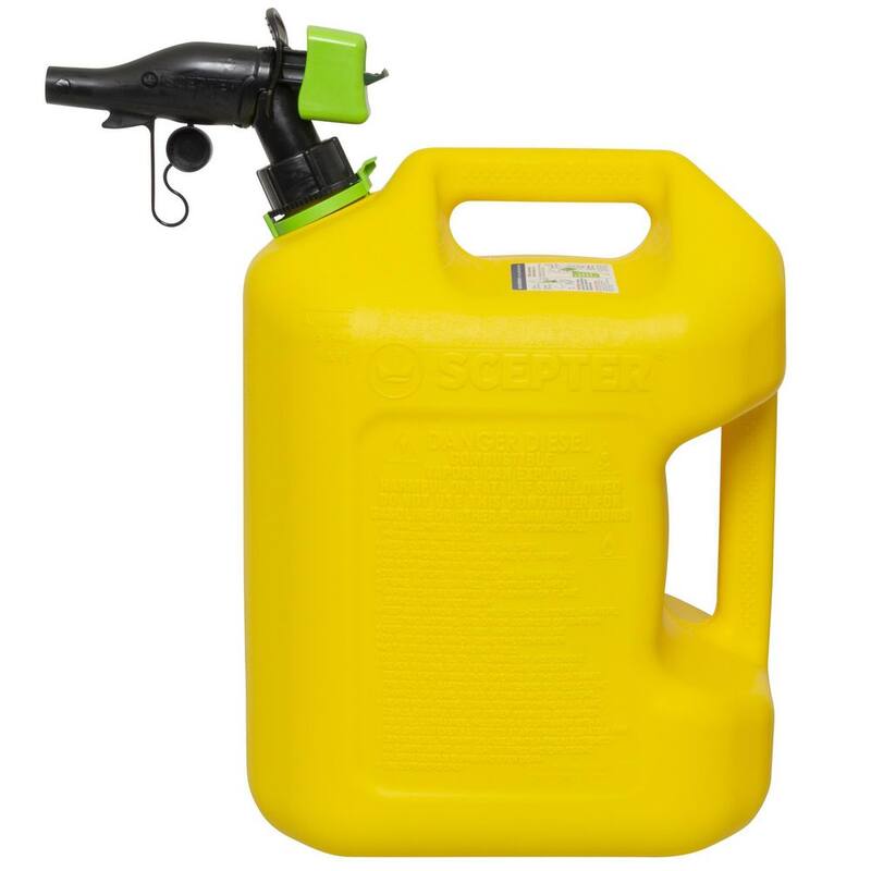 Scepter 5 gal. Smart Control Diesel Can with Rear Handle, Yellow Fuel Container - FSCD571